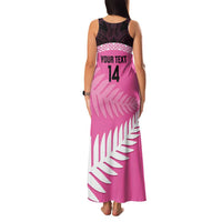 Custom New Zealand Aotearoa Cricket Family Matching Tank Maxi Dress and Hawaiian Shirt Go White Silver Fern LT14 - Polynesian Pride