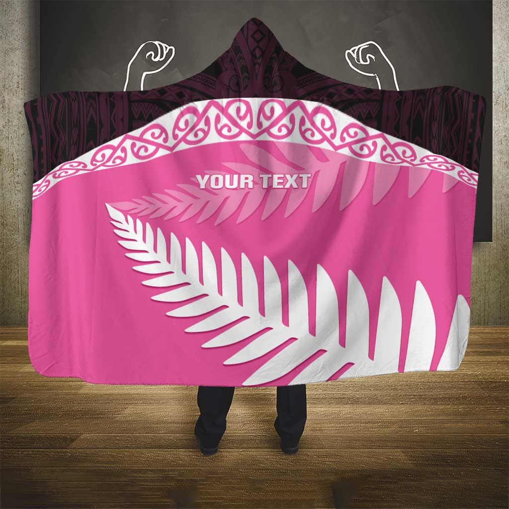 Custom New Zealand Aotearoa Cricket Hooded Blanket Go White Silver Fern LT14 - Polynesian Pride