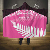 Custom New Zealand Aotearoa Cricket Hooded Blanket Go White Silver Fern LT14 - Polynesian Pride