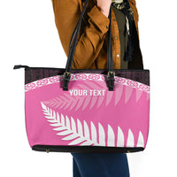 Custom New Zealand Aotearoa Cricket Leather Tote Bag Go White Silver Fern LT14 - Polynesian Pride