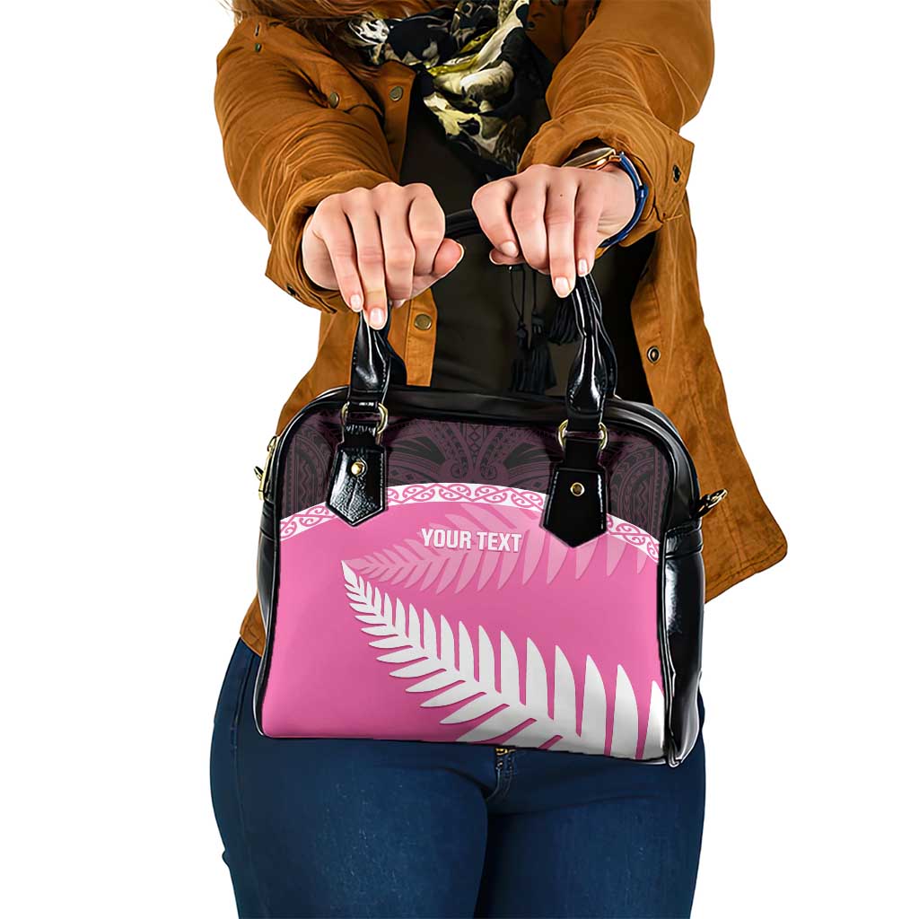 Custom New Zealand Aotearoa Cricket Shoulder Handbag Go White Silver Fern LT14 One Size Pink - Polynesian Pride