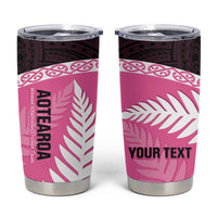 Personalised Aotearoa Cricket Tumbler Cup Go White Silver Fern LT14 Pink - Polynesian Pride