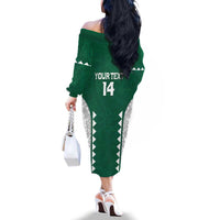 Custom Hawaii Volleyball Family Matching Off The Shoulder Long Sleeve Dress and Hawaiian Shirt Hawaiian Kakau Pattern LT14 - Polynesian Pride