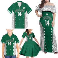 Custom Hawaii Volleyball Family Matching Off Shoulder Maxi Dress and Hawaiian Shirt Hawaiian Kakau Pattern LT14 - Polynesian Pride