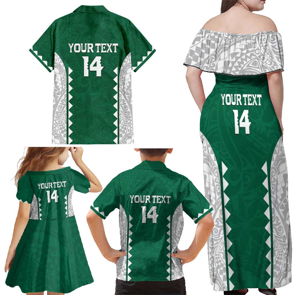 Custom Hawaii Volleyball Family Matching Off Shoulder Maxi Dress and Hawaiian Shirt Hawaiian Kakau Pattern LT14 - Polynesian Pride