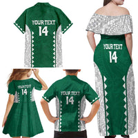Custom Hawaii Volleyball Family Matching Off Shoulder Maxi Dress and Hawaiian Shirt Hawaiian Kakau Pattern LT14 - Polynesian Pride