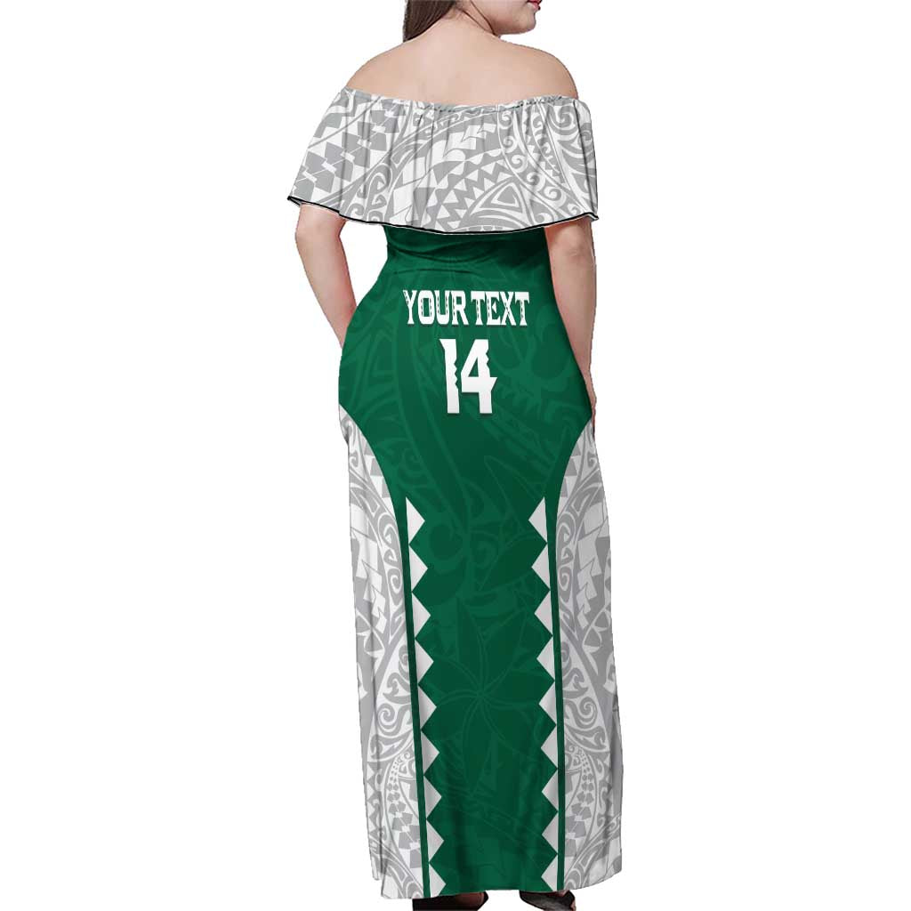 Custom Hawaii Volleyball Family Matching Off Shoulder Maxi Dress and Hawaiian Shirt Hawaiian Kakau Pattern LT14 - Polynesian Pride