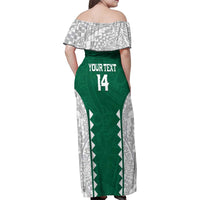 Custom Hawaii Volleyball Family Matching Off Shoulder Maxi Dress and Hawaiian Shirt Hawaiian Kakau Pattern LT14 - Polynesian Pride