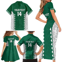 Custom Hawaii Volleyball Family Matching Short Sleeve Bodycon Dress and Hawaiian Shirt Hawaiian Kakau Pattern LT14 - Polynesian Pride