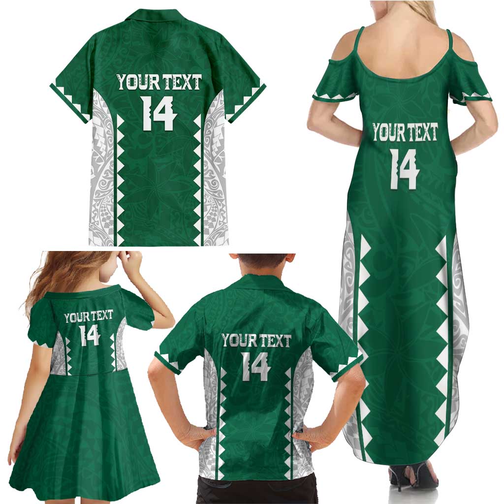 Custom Hawaii Volleyball Family Matching Summer Maxi Dress and Hawaiian Shirt Hawaiian Kakau Pattern LT14 - Polynesian Pride