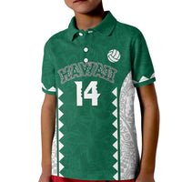 Custom Hawaii Volleyball Kid Polo Shirt Hawaiian Kakau Pattern LT14 Kid Green - Polynesian Pride