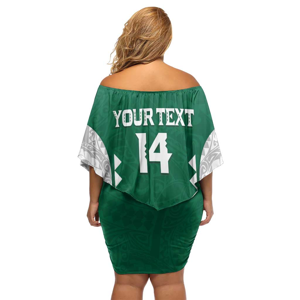 Custom Hawaii Volleyball Off Shoulder Short Dress Hawaiian Kakau Pattern LT14 - Polynesian Pride
