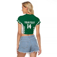 Custom Hawaii Volleyball Raglan Cropped T Shirt Hawaiian Kakau Pattern LT14 - Polynesian Pride