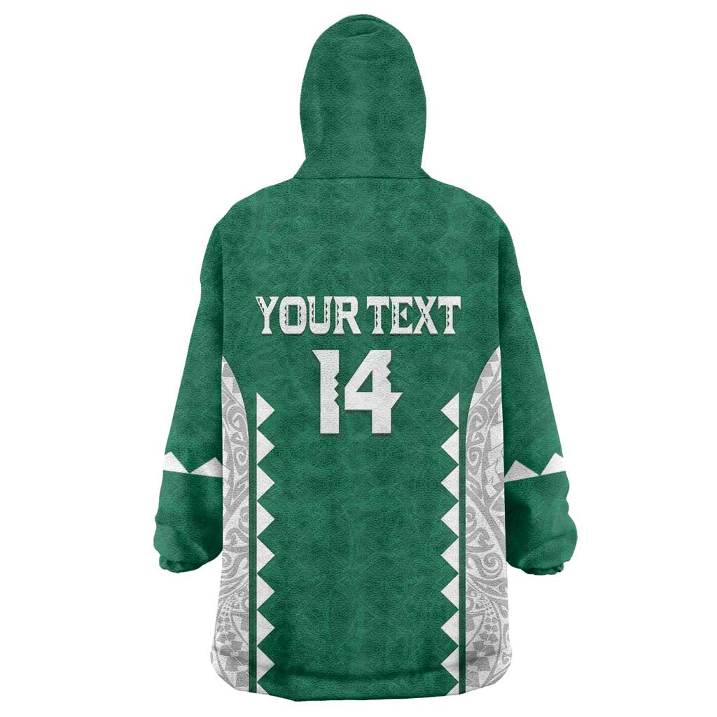 Custom Hawaii Volleyball Wearable Blanket Hoodie Hawaiian Kakau Pattern