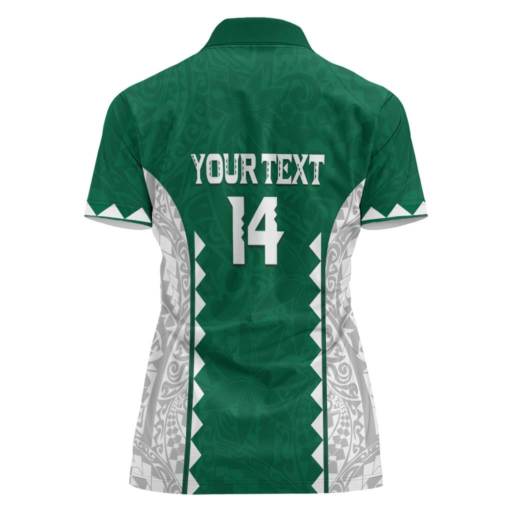 Custom Hawaii Volleyball Women Polo Shirt Hawaiian Kakau Pattern