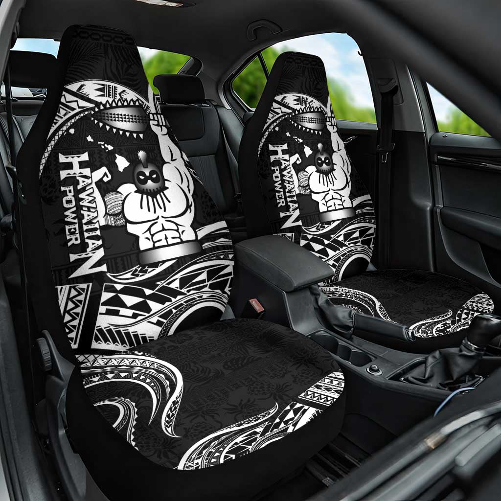 Black Hawaii Ikaika Warrior Car Seat Cover Hawaiian Power LT14 One Size Black - Polynesian Pride