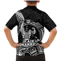 Black Hawaii Ikaika Warrior Family Matching Mermaid Dress and Hawaiian Shirt Hawaiian Power LT14 - Polynesian Pride