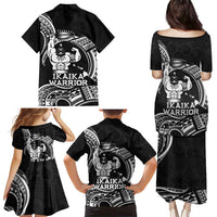 Black Hawaii Ikaika Warrior Family Matching Puletasi and Hawaiian Shirt Hawaiian Power LT14 - Polynesian Pride