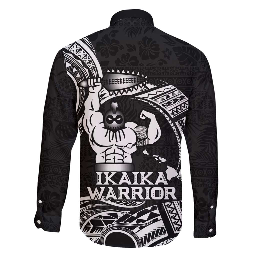 Black Hawaii Ikaika Warrior Family Matching Puletasi and Hawaiian Shirt Hawaiian Power LT14 - Polynesian Pride