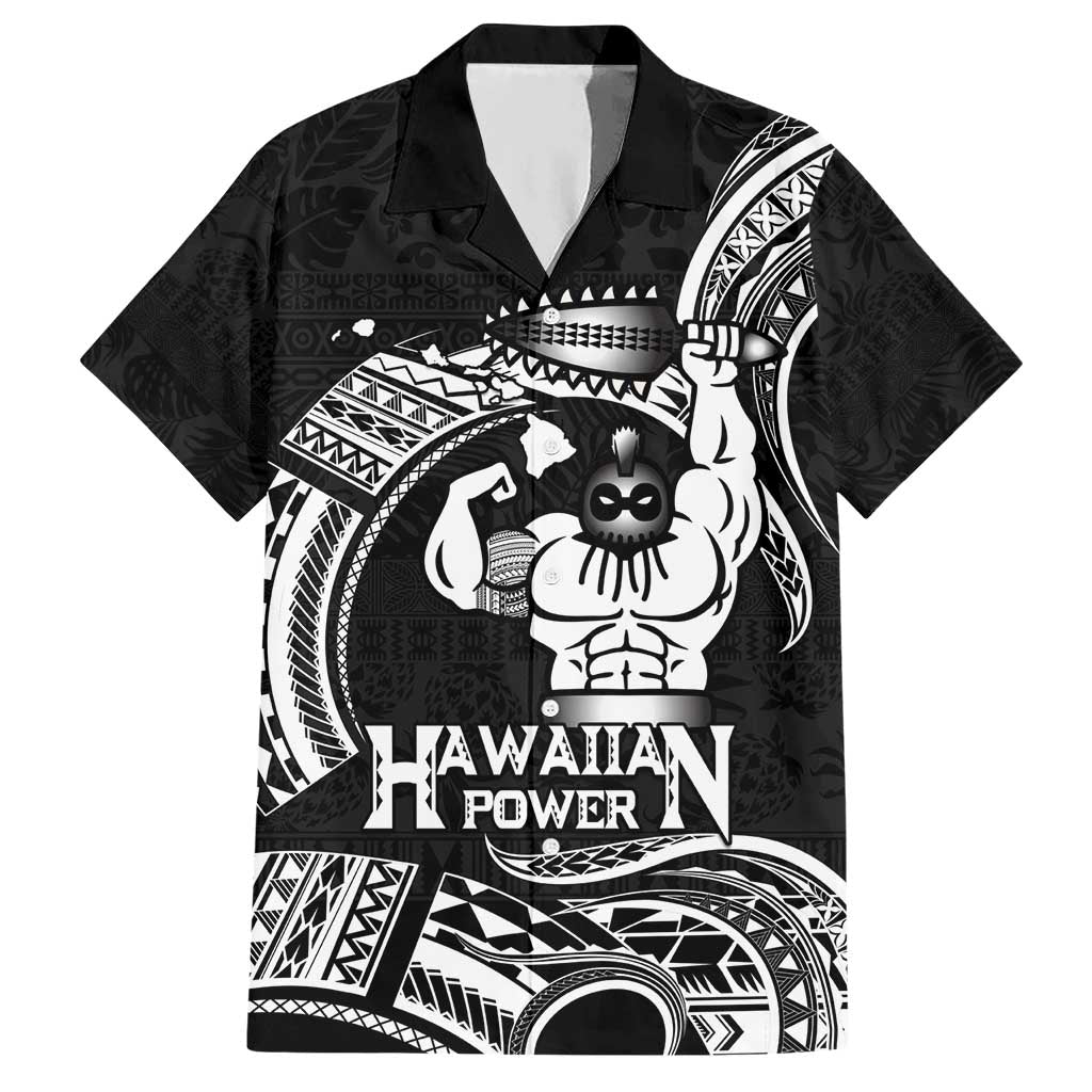 Black Hawaii Ikaika Warrior Hawaiian Shirt Hawaiian Power LT14 Black - Polynesian Pride