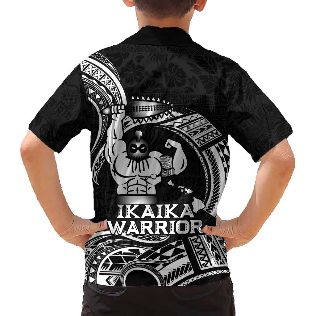 Black Hawaii Ikaika Warrior Hawaiian Shirt Hawaiian Power LT14 - Polynesian Pride
