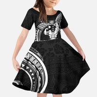 Black Hawaii Ikaika Warrior Kid Short Sleeve Dress Hawaiian Power LT14 KID Black - Polynesian Pride