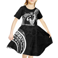 Black Hawaii Ikaika Warrior Kid Short Sleeve Dress Hawaiian Power LT14 - Polynesian Pride
