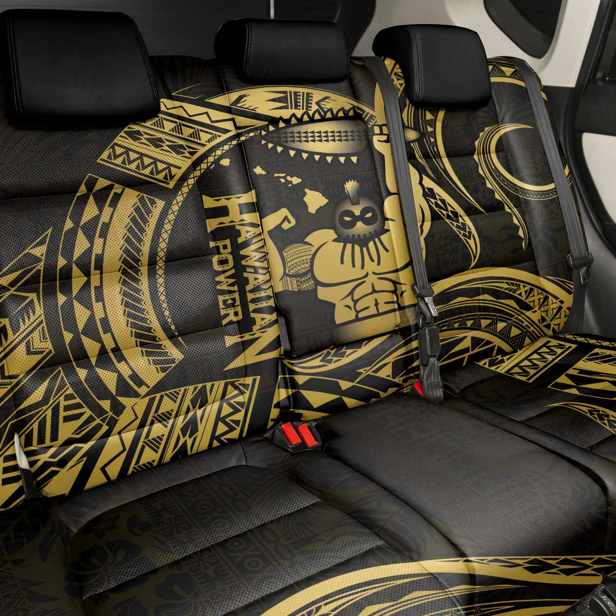 Gold Hawaii Ikaika Warrior Back Car Seat Cover Hawaiian Power LT14 - Polynesian Pride