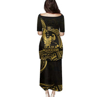Gold Hawaii Ikaika Warrior Family Matching Puletasi and Hawaiian Shirt Hawaiian Power LT14 - Polynesian Pride