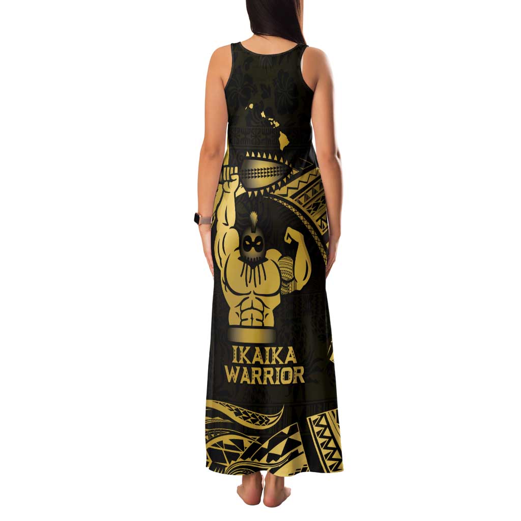 Gold Hawaii Ikaika Warrior Family Matching Tank Maxi Dress and Hawaiian Shirt Hawaiian Power