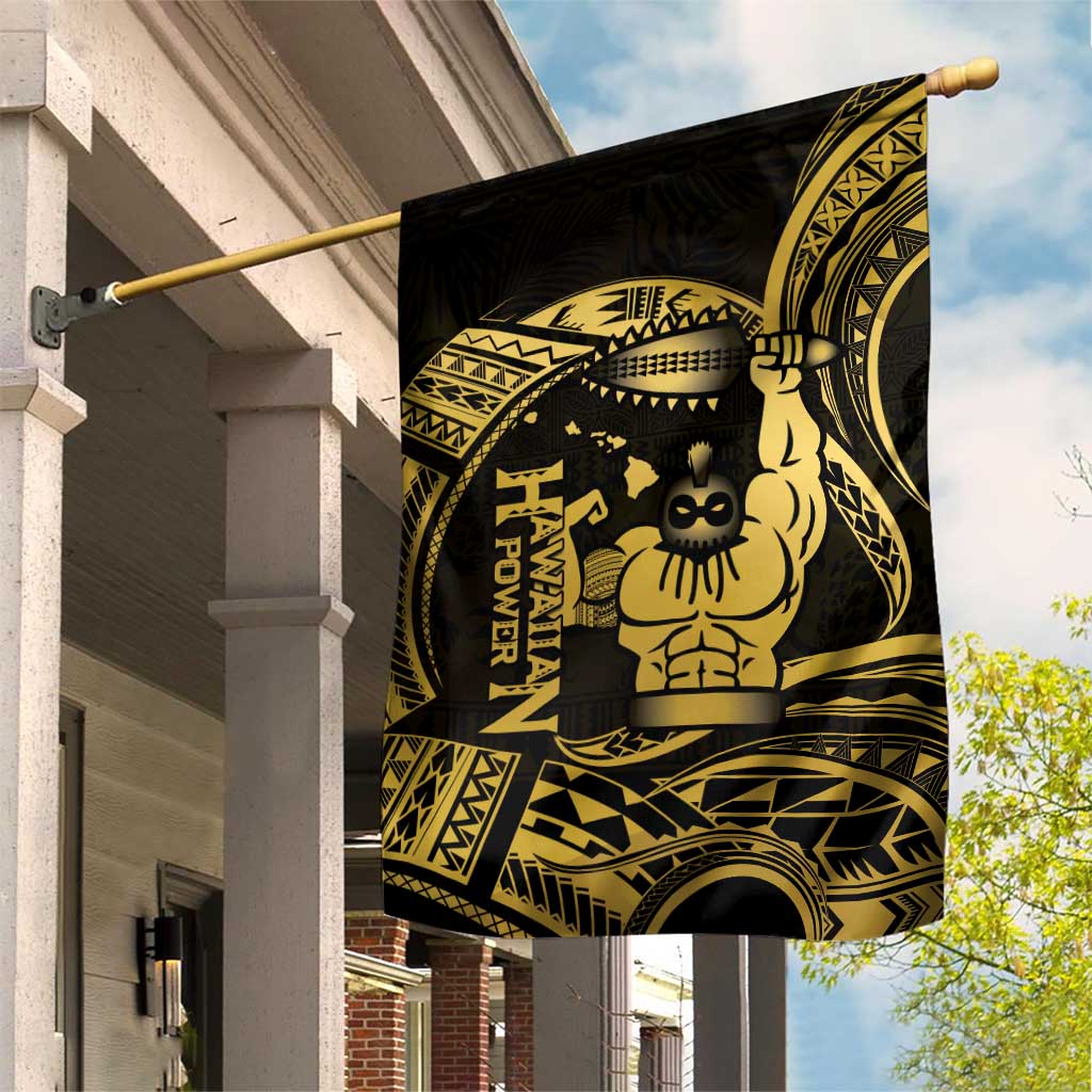 Gold Hawaii Ikaika Warrior Garden Flag Hawaiian Power LT14 House Flag Gold - Polynesian Pride