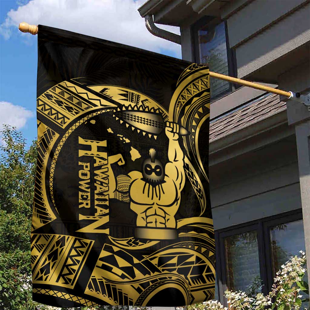 Gold Hawaii Ikaika Warrior Garden Flag Hawaiian Power LT14 - Polynesian Pride