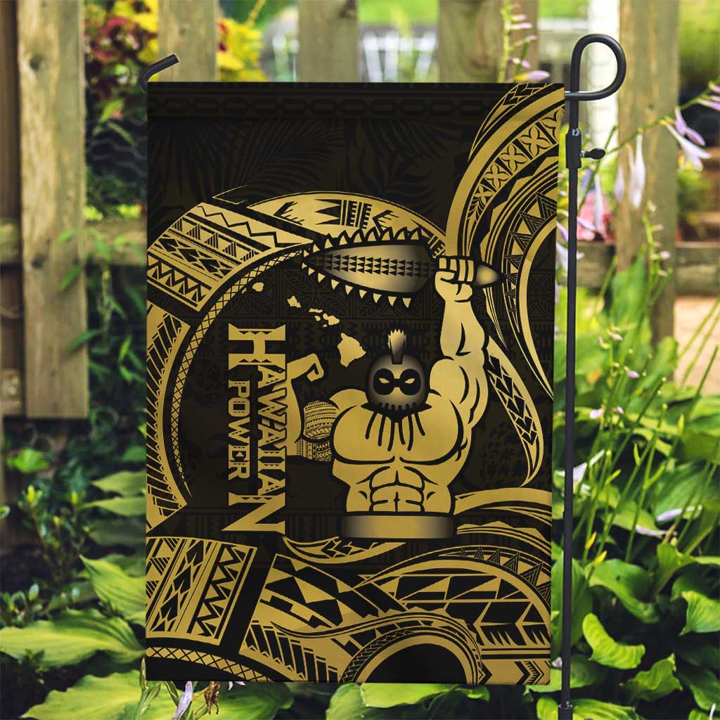 Gold Hawaii Ikaika Warrior Garden Flag Hawaiian Power LT14 Garden Flag Gold - Polynesian Pride