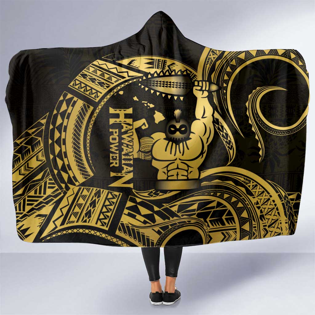 Gold Hawaii Ikaika Warrior Hooded Blanket Hawaiian Power LT14 One Size Gold - Polynesian Pride