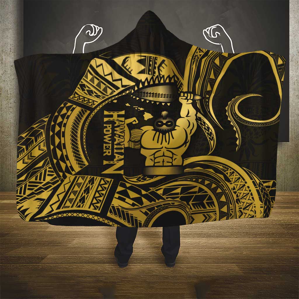 Gold Hawaii Ikaika Warrior Hooded Blanket Hawaiian Power LT14 - Polynesian Pride