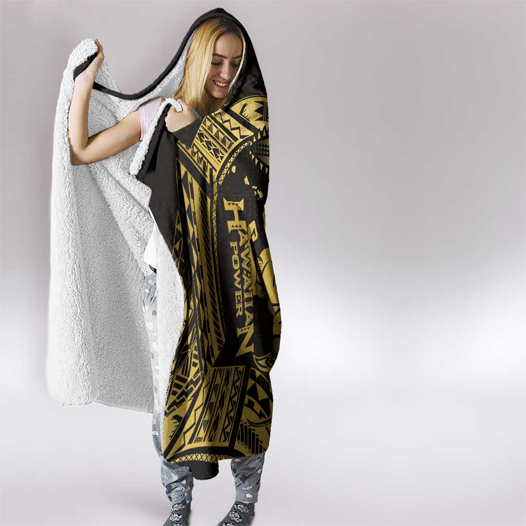 Gold Hawaii Ikaika Warrior Hooded Blanket Hawaiian Power LT14 - Polynesian Pride