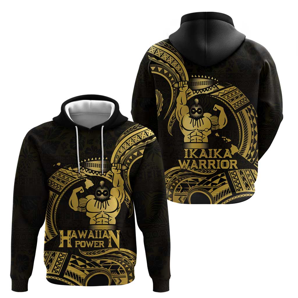 Gold Hawaii Ikaika Warrior Hoodie Hawaiian Power LT14 - Polynesian Pride