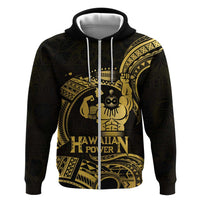 Gold Hawaii Ikaika Warrior Hoodie Hawaiian Power LT14 Zip Hoodie Gold - Polynesian Pride