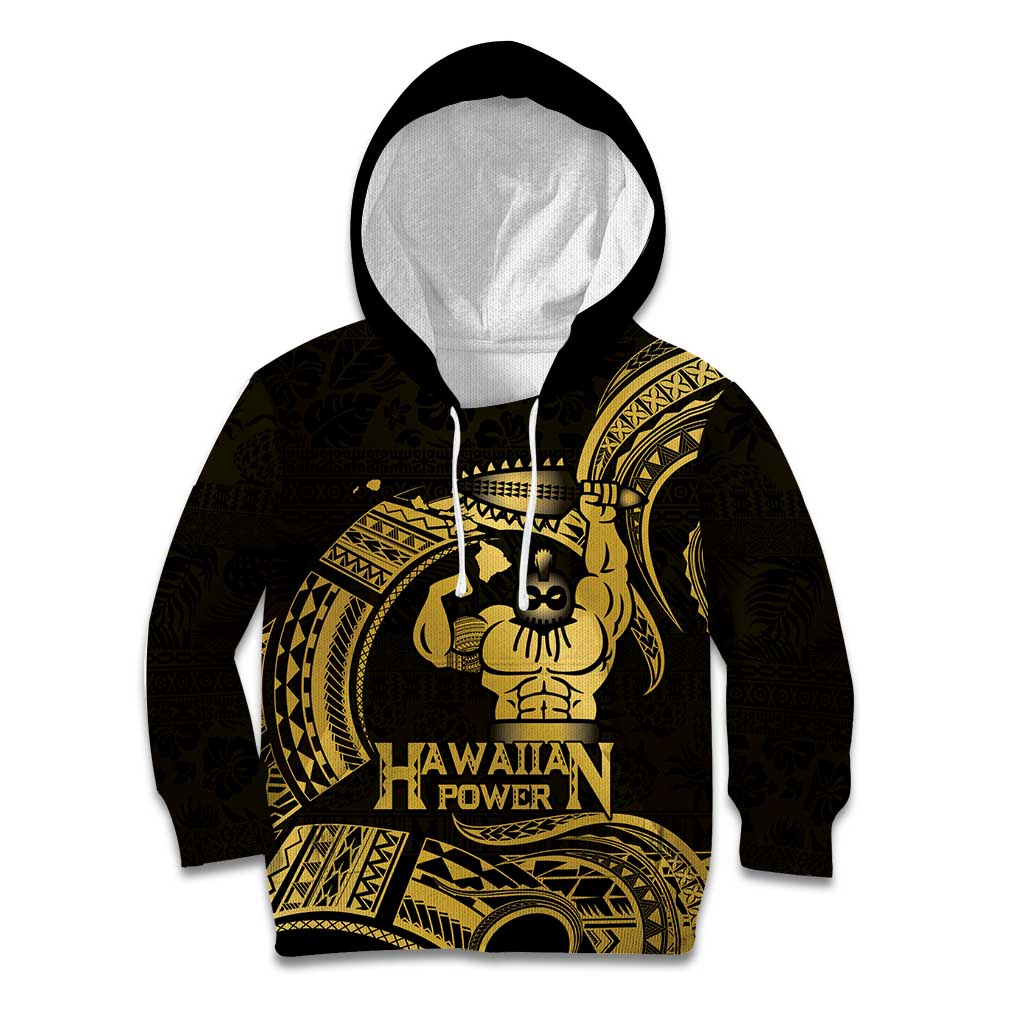 Gold Hawaii Ikaika Warrior Kid Hoodie Hawaiian Power LT14 Hoodie Gold - Polynesian Pride