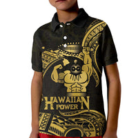 Gold Hawaii Ikaika Warrior Kid Polo Shirt Hawaiian Power LT14 Kid Gold - Polynesian Pride