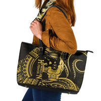 Gold Hawaii Ikaika Warrior Leather Tote Bag Hawaiian Power LT14 Gold - Polynesian Pride