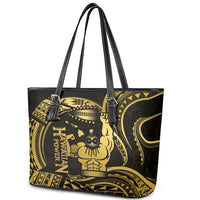 Gold Hawaii Ikaika Warrior Leather Tote Bag Hawaiian Power LT14 - Polynesian Pride