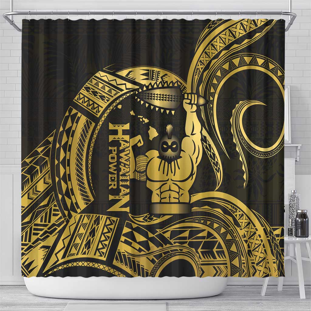 Gold Hawaii Ikaika Warrior Shower Curtain Hawaiian Power LT14 - Polynesian Pride