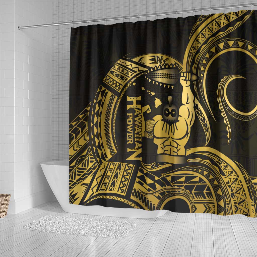 Gold Hawaii Ikaika Warrior Shower Curtain Hawaiian Power LT14 - Polynesian Pride