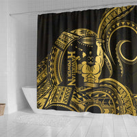 Gold Hawaii Ikaika Warrior Shower Curtain Hawaiian Power LT14 - Polynesian Pride