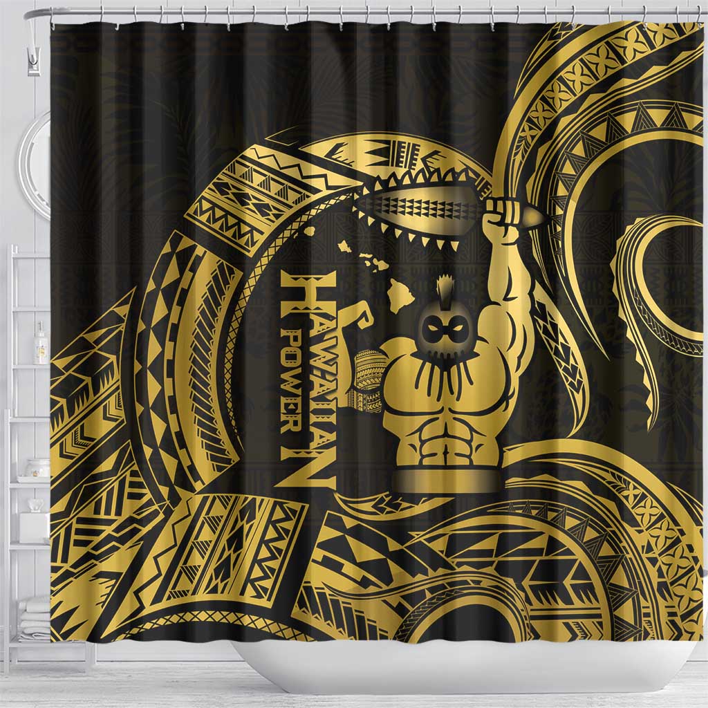 Gold Hawaii Ikaika Warrior Shower Curtain Hawaiian Power LT14 - Polynesian Pride