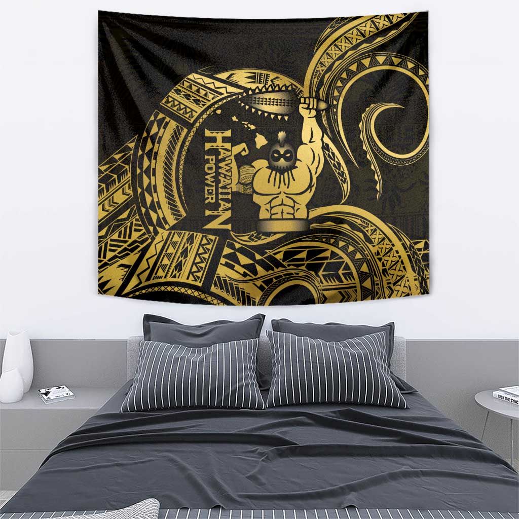 Gold Hawaii Ikaika Warrior Tapestry Hawaiian Power LT14 - Polynesian Pride