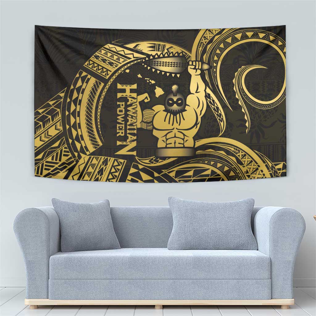 Gold Hawaii Ikaika Warrior Tapestry Hawaiian Power LT14 - Polynesian Pride