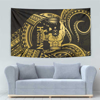 Gold Hawaii Ikaika Warrior Tapestry Hawaiian Power LT14 - Polynesian Pride