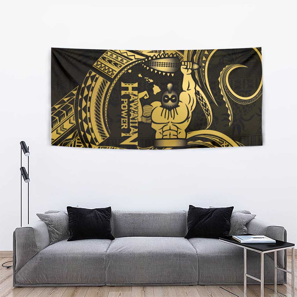 Gold Hawaii Ikaika Warrior Tapestry Hawaiian Power LT14 - Polynesian Pride